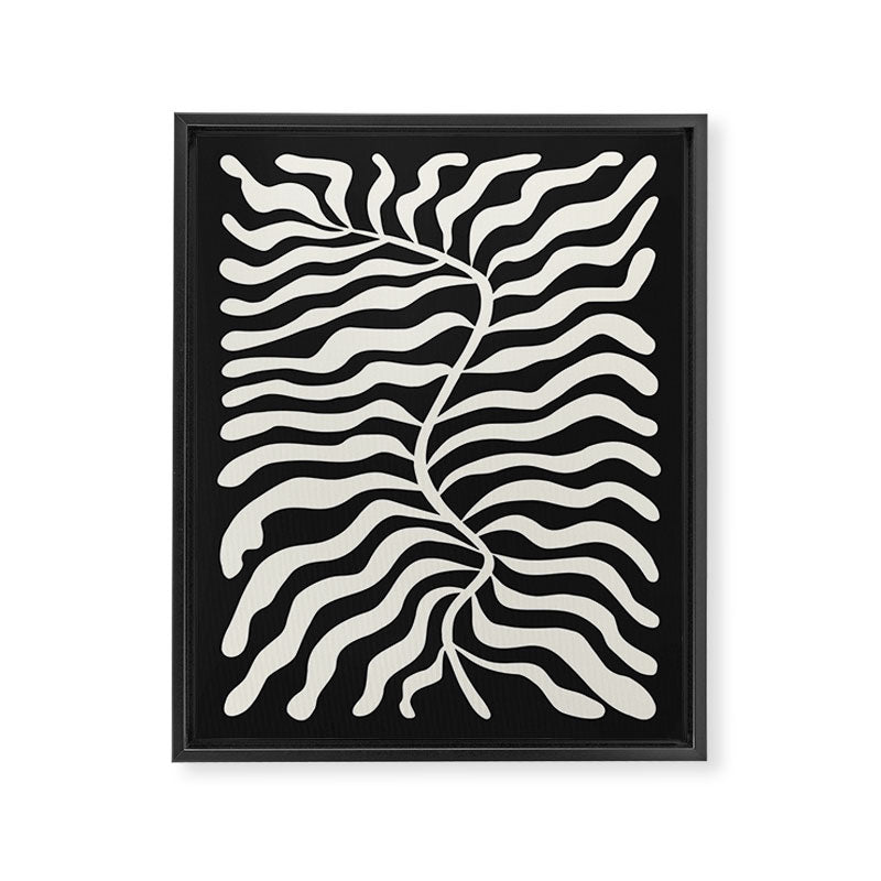 Onyx Ferns: Black & White Matisse Edition Framed Canvas Print Gallery Image 6