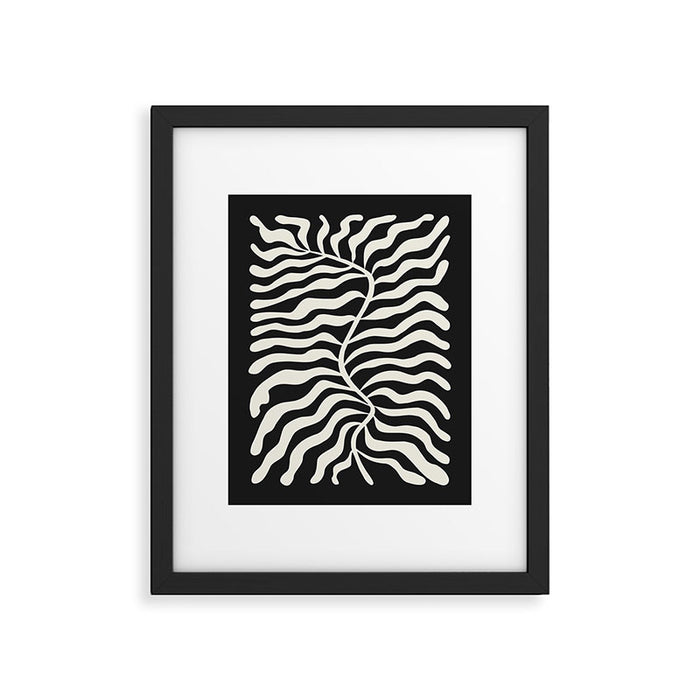 Onyx Ferns: Black & White Matisse Edition Framed Art Print Gallery Image 1