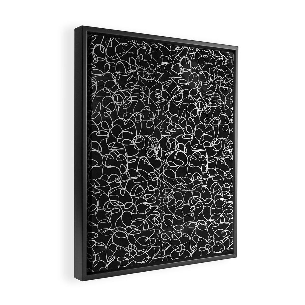 Onyx: Mid Century Abstract Art Framed Canvas Print Gallery Image 2