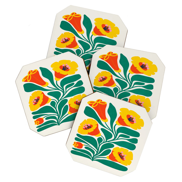 Orioles & Golden Poppy: Les Fleurs | Flower Market 04 | Spring Summer 23 Coaster Gallery Image 1