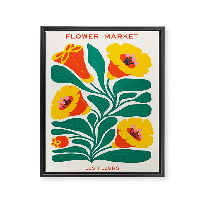 Orioles & Golden Poppy: Les Fleurs | Flower Market 04 | Spring Summer 23 Framed Canvas Print Gallery Image 1
