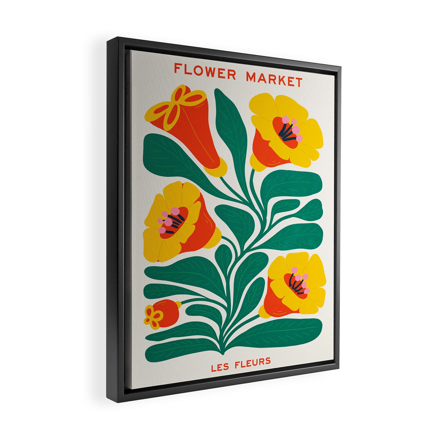 Orioles & Golden Poppy: Les Fleurs | Flower Market 04 | Spring Summer 23 Framed Canvas Print Gallery Image 2
