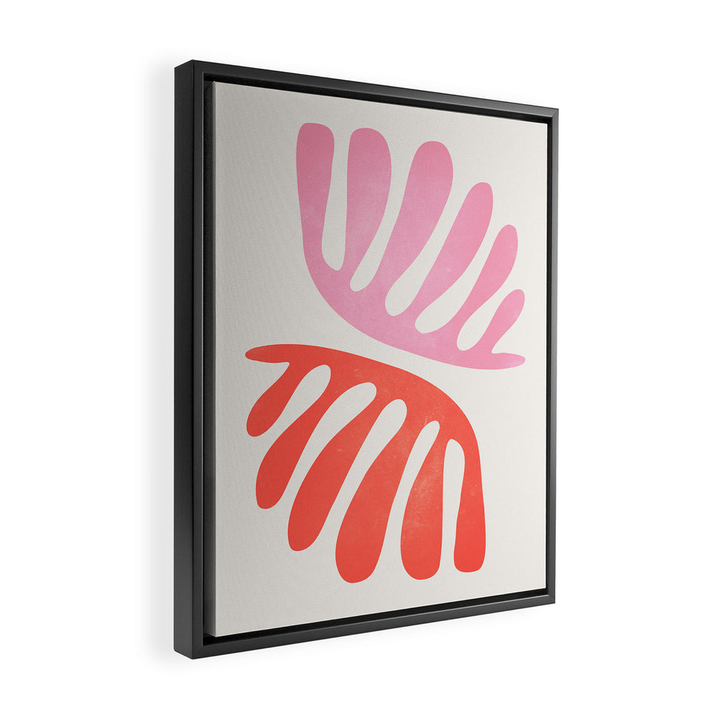 Peach & Orange: Wild Leaf | Matisse Foliage Paper Cutouts 03 Framed Canvas Print Gallery Image 2