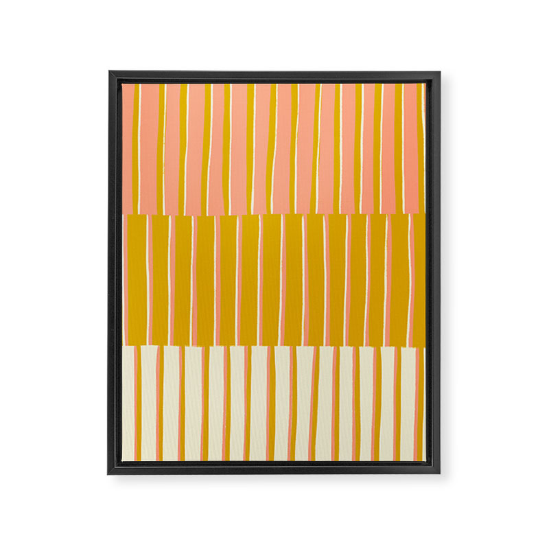 Peach, Tulip & Cream | PATTERN 09: The Retro Edition Framed Canvas Print Gallery Image 6