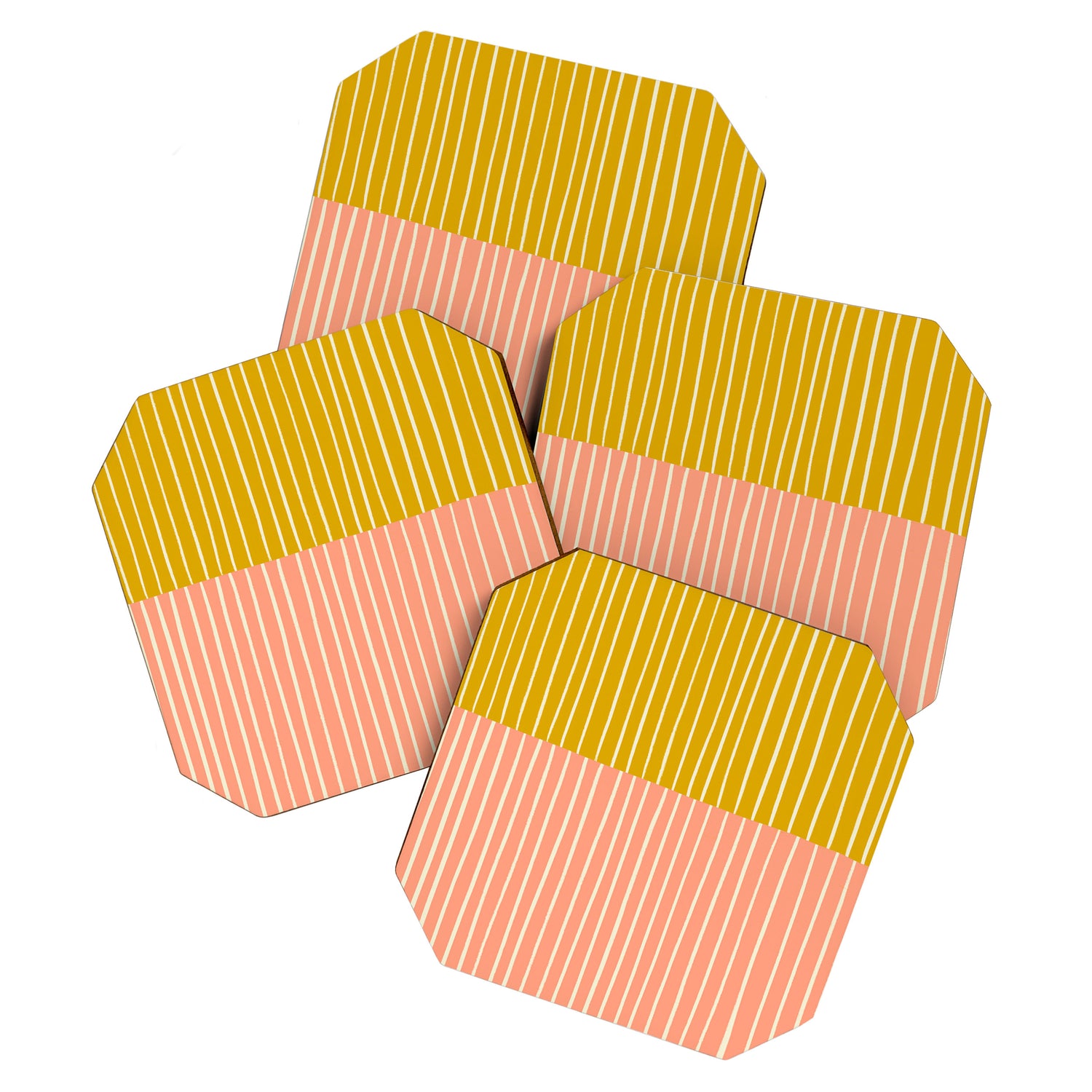 Peach & Tulip Yellow | PATTERN 06: The Retro Edition Coaster Gallery Image 1