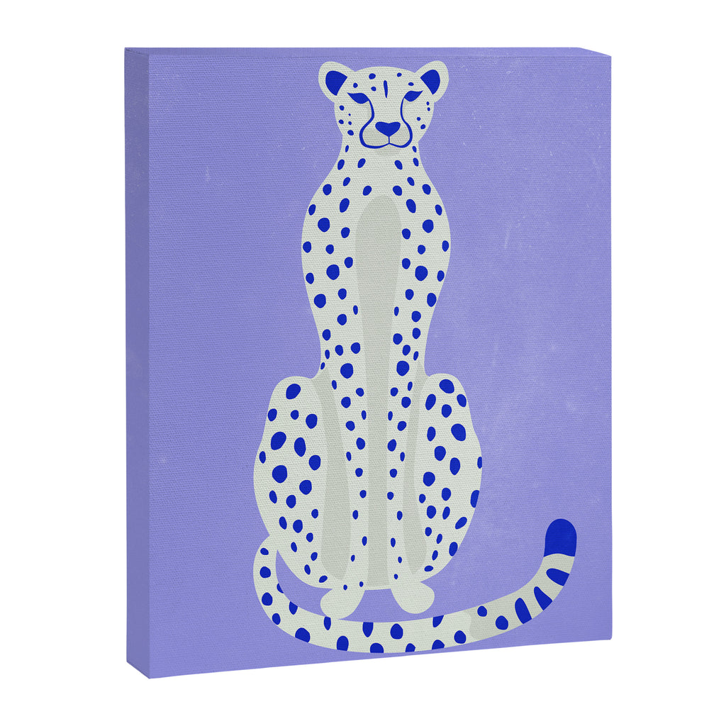 Periwinkle Cheetah Canvas Print Gallery Image 6
