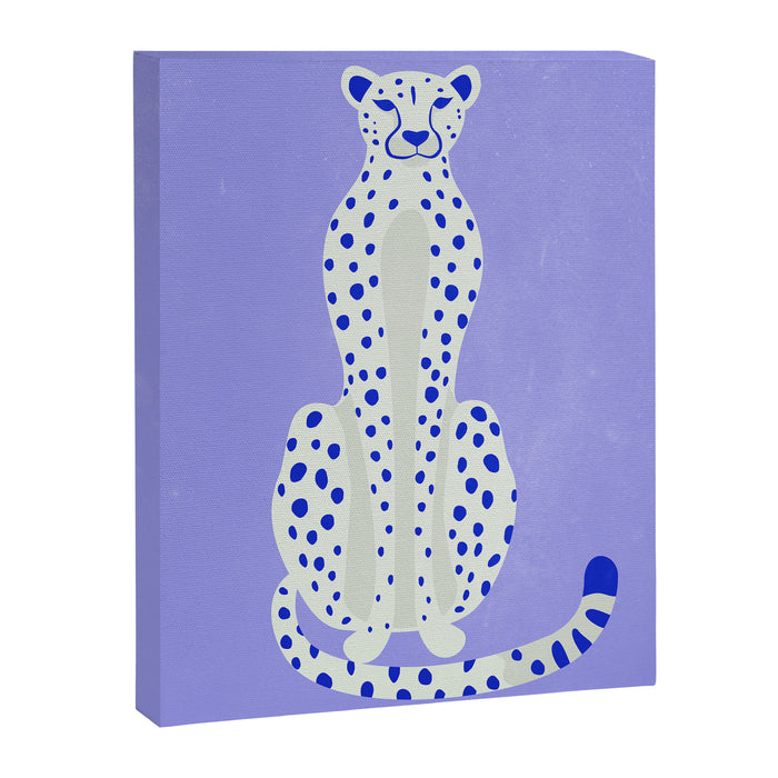 Periwinkle Cheetah Canvas Print Gallery Image 1