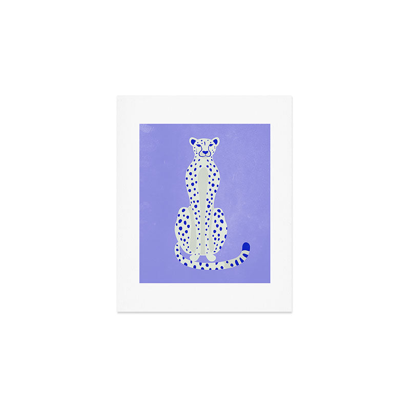 Periwinkle Cheetah Art Print Gallery Image 1