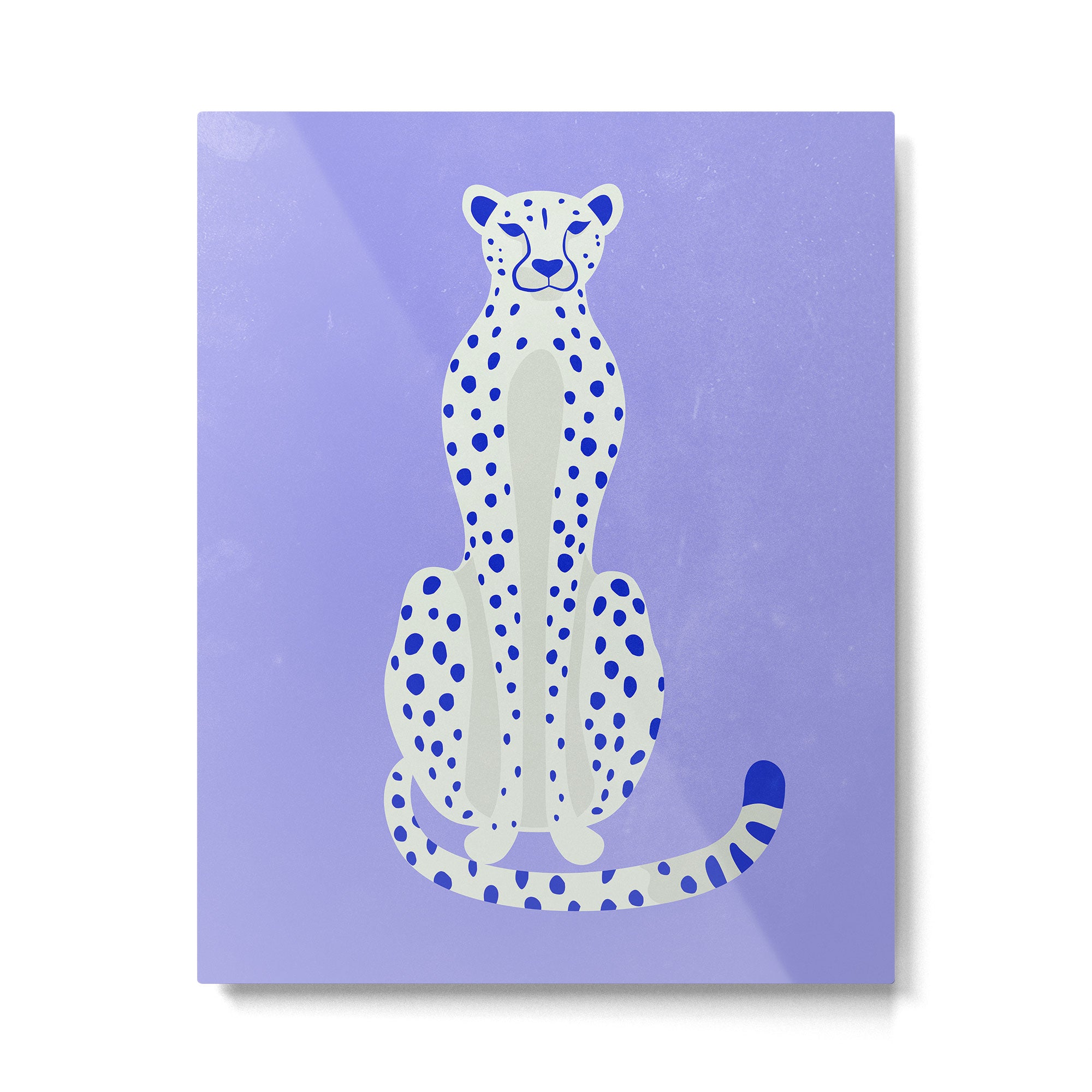 Periwinkle Cheetah Metal Print Gallery Image 4