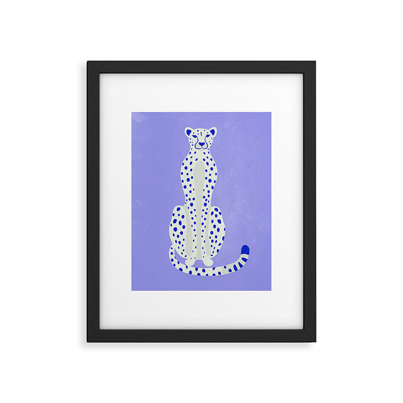 Periwinkle Cheetah Framed Art Print Gallery Image 4