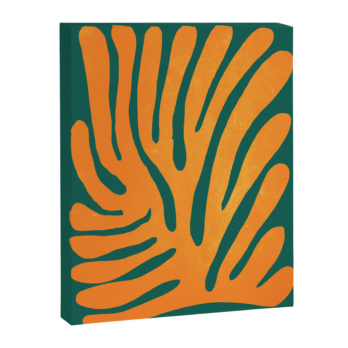 Pine Green & Tangerine: Matisse Paper Cutouts 01 Canvas Print Gallery Image 1