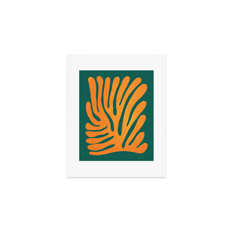 Pine Green & Tangerine: Matisse Paper Cutouts 01 Art Print Gallery Image 1
