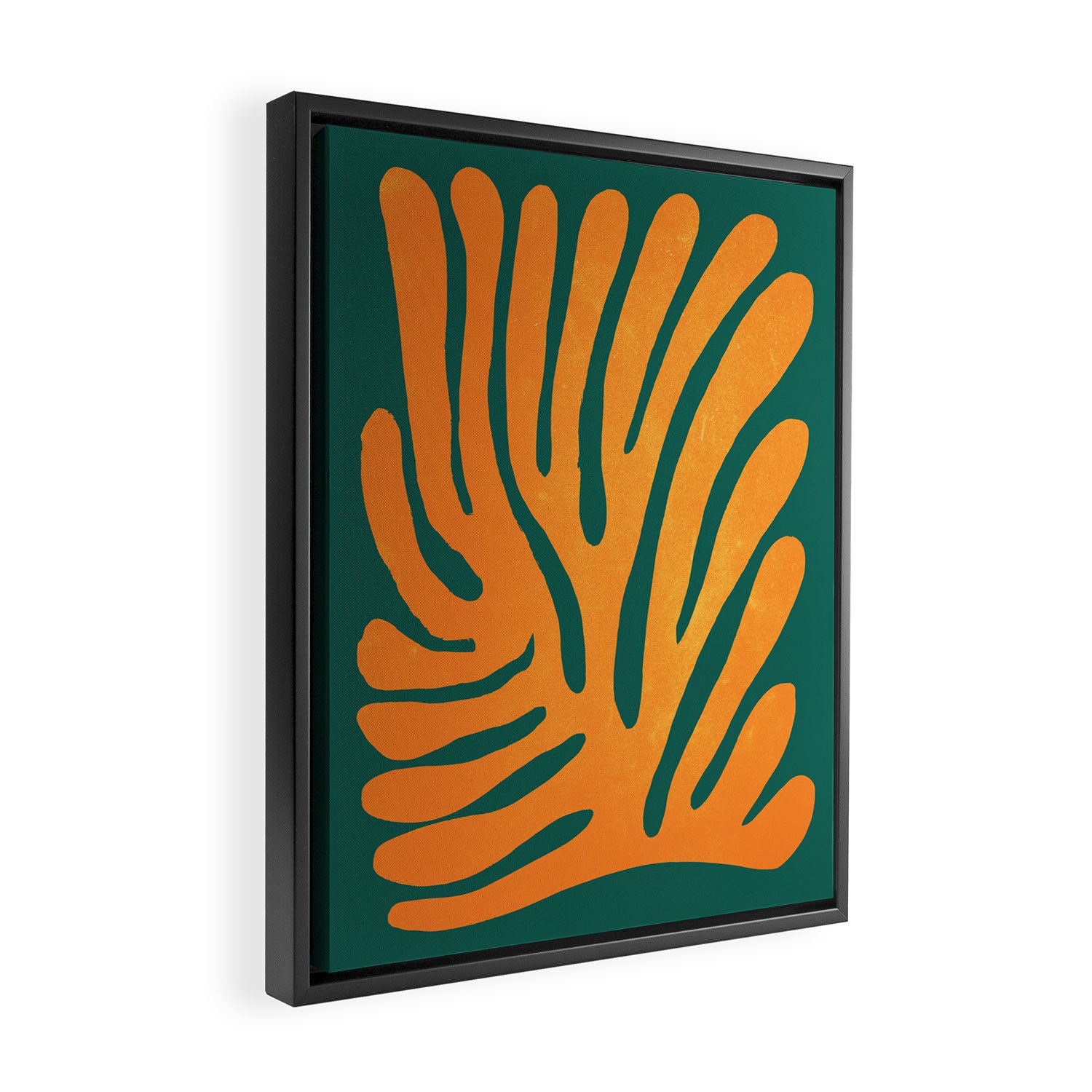 Pine Green & Tangerine: Matisse Paper Cutouts 01 Framed Canvas Print Gallery Image 2