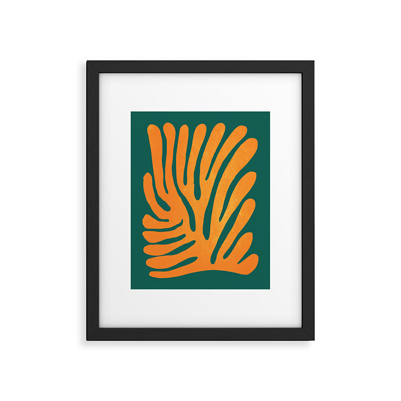 Pine Green & Tangerine: Matisse Paper Cutouts 01 Framed Art Print Gallery Image 5