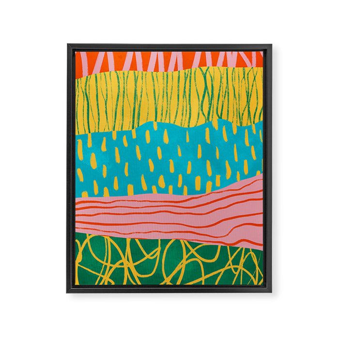 Pop Pattern Collage | PATTERN 10: The Retro Edition Framed Canvas Print Gallery Image 1