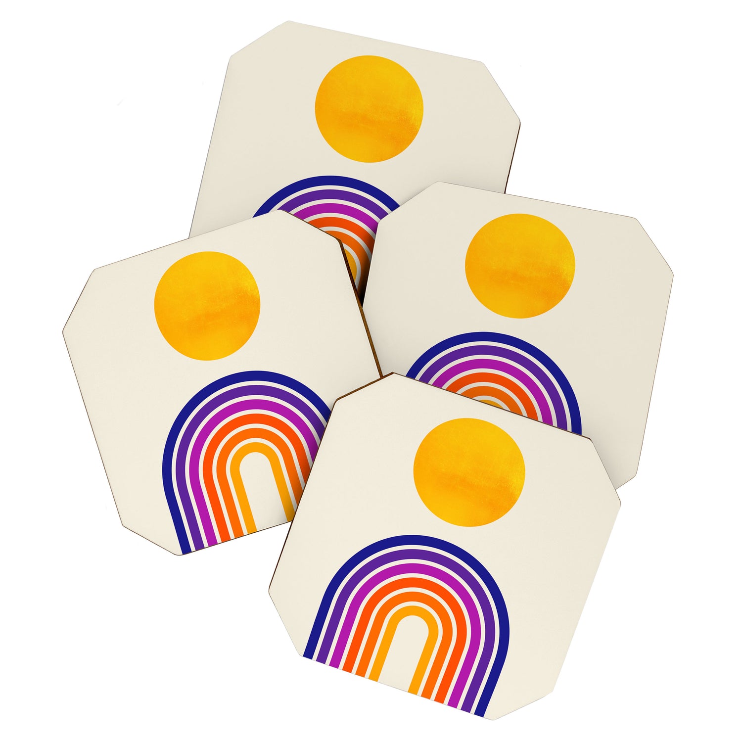 Rainbow Sun: Retro 80s Edition Coaster Gallery Image 1