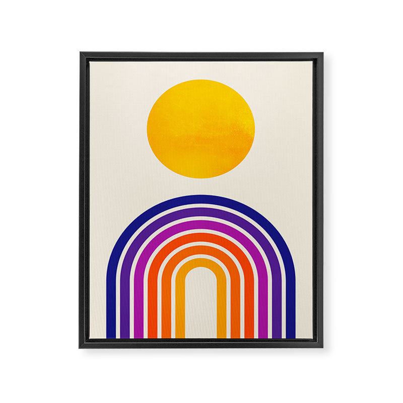 Rainbow Sun: Retro 80s Edition Framed Canvas Print Gallery Image 6
