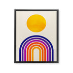 Rainbow Sun: Retro 80s Edition Framed Canvas Print Gallery Image 6