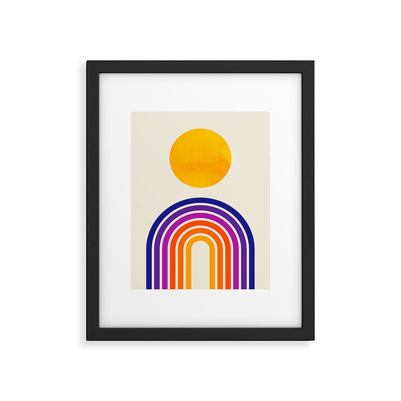 Rainbow Sun: Retro 80s Edition Framed Art Print Gallery Image 5
