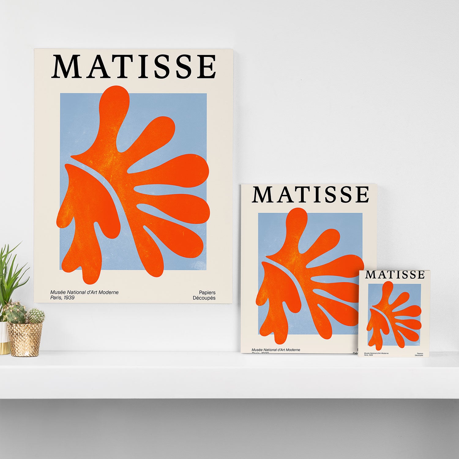 Red Coral Leaf: Matisse Paper Cutouts II Canvas Print Gallery Image 3