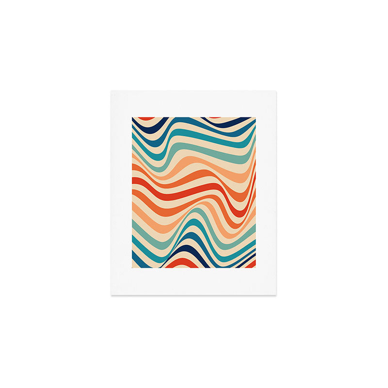 Retro 70s Color Palette | Optical Wave Illusion Art Print Gallery Image 1