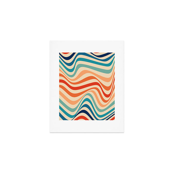 Retro 70s Color Palette | Optical Wave Illusion Art Print Gallery Image 1