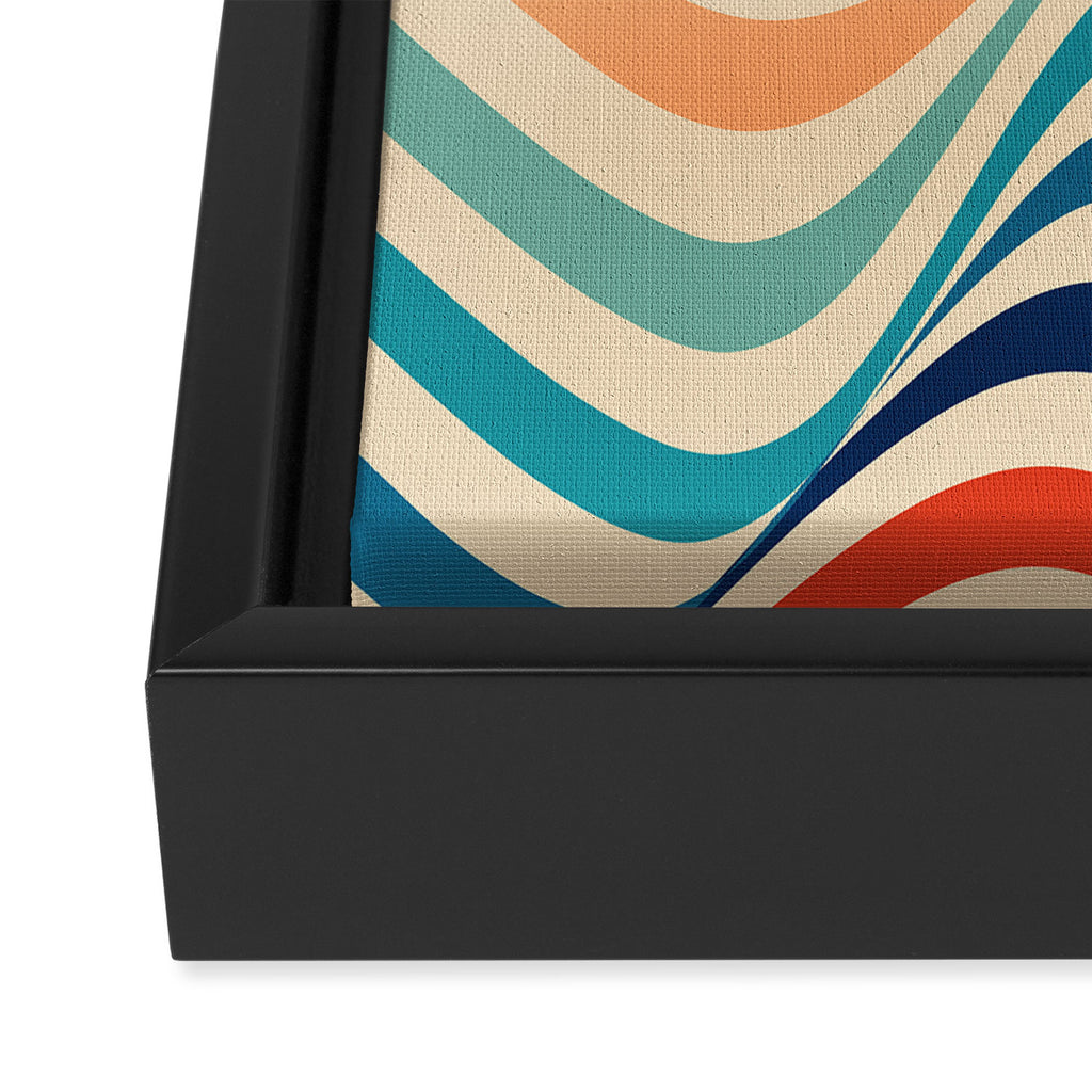 Retro 70s Color Palette | Optical Wave Illusion Framed Canvas Print Gallery Image 3