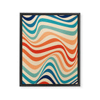 Retro 70s Color Palette | Optical Wave Illusion Framed Canvas Print Gallery Image 6