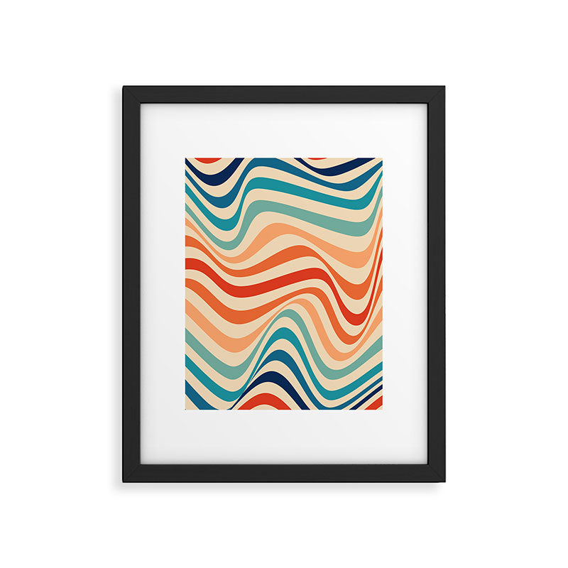 Retro 70s Color Palette | Optical Wave Illusion Framed Art Print Gallery Image 5