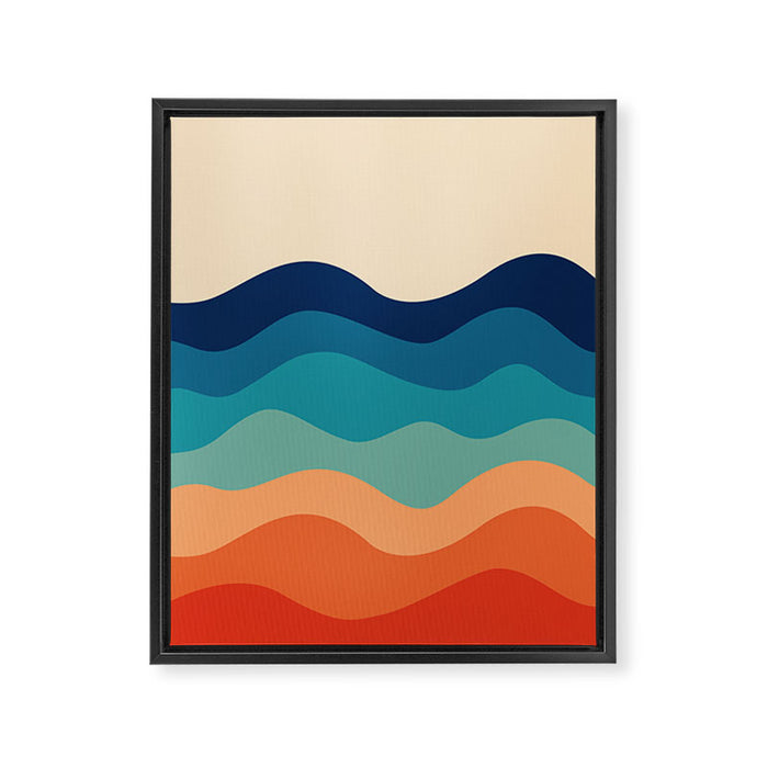 Retro 70s Waves Framed Canvas Print Gallery Image 1