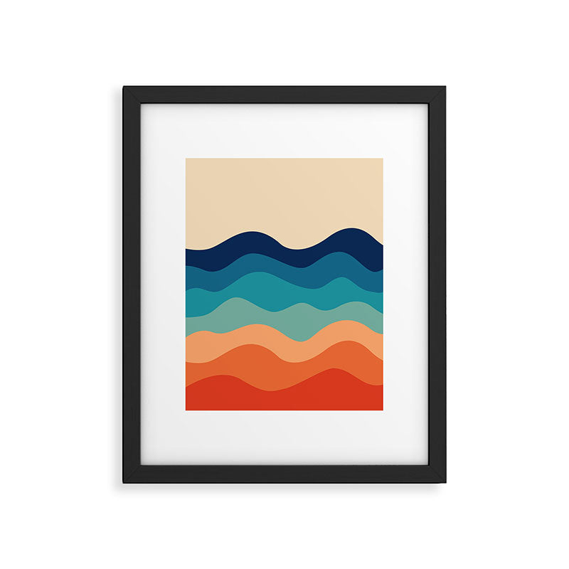 Retro 70s Waves Framed Art Print Gallery Image 4