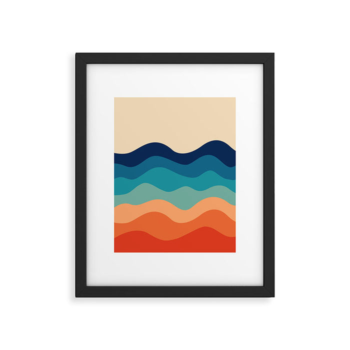 Retro 70s Waves Framed Art Print Gallery Image 1