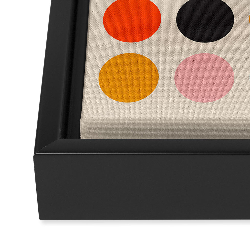 Retro Bauhaus Dots | 70s European Pattern Framed Canvas Print Gallery Image 3