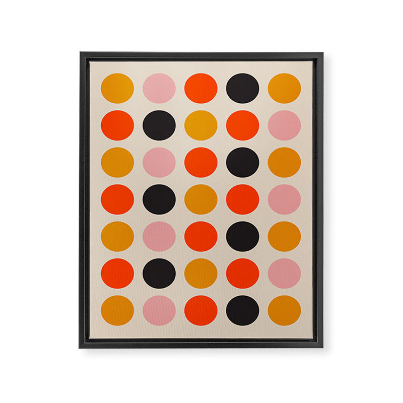 Retro Bauhaus Dots | 70s European Pattern Framed Canvas Print Gallery Image 8