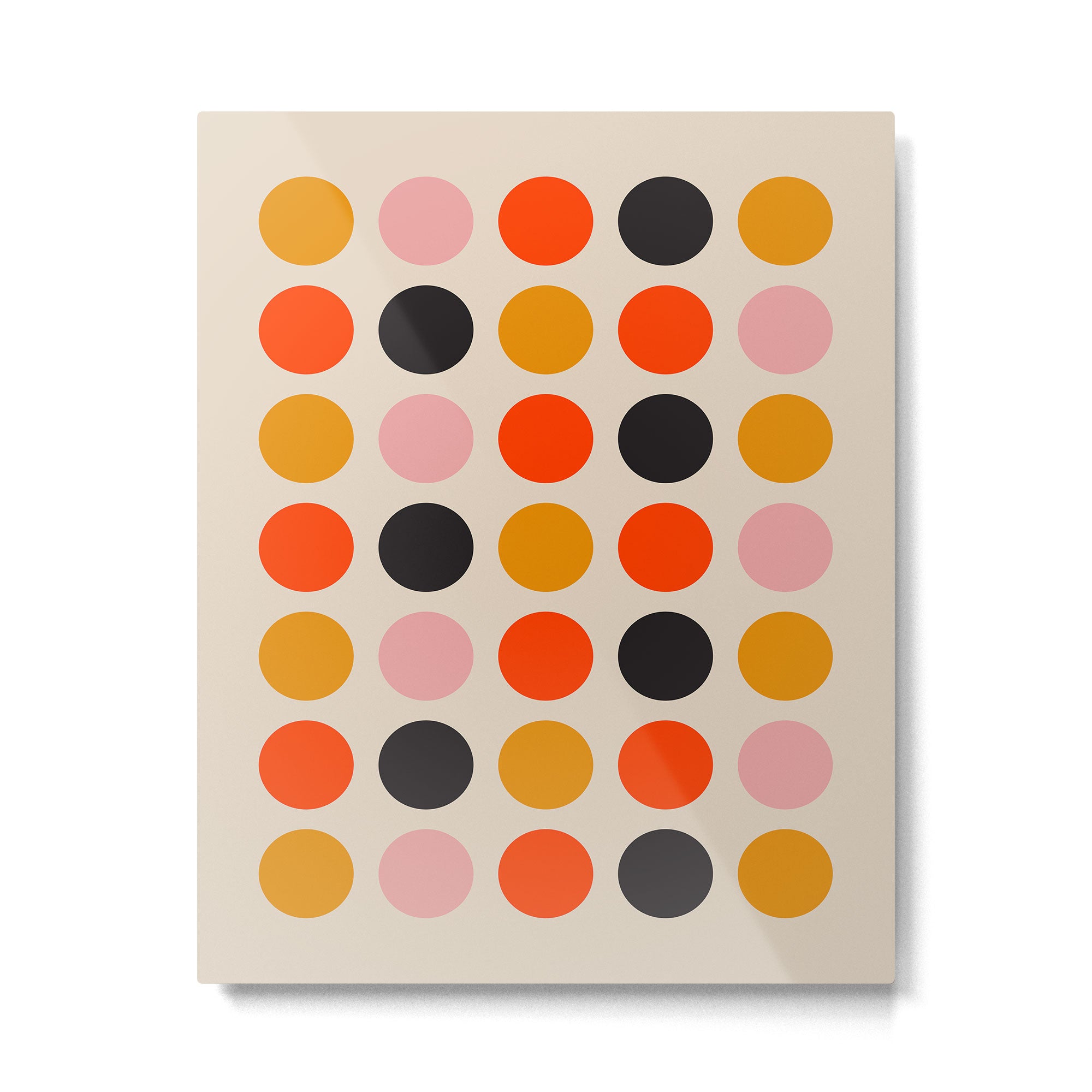 Retro Bauhaus Dots | 70s European Pattern Metal Print Gallery Image 6