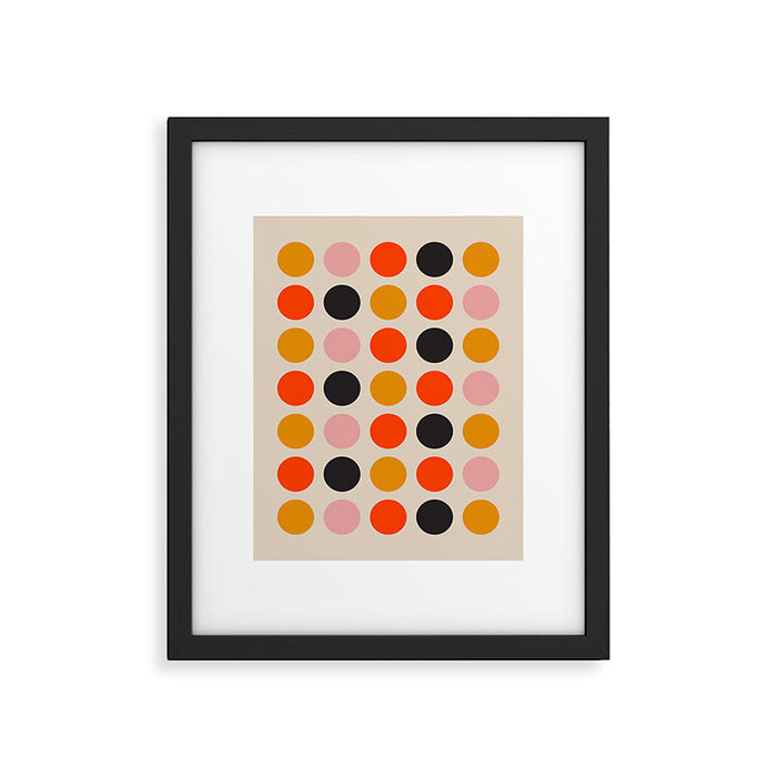 Retro Bauhaus Dots | 70s European Pattern Framed Art Print Gallery Image 1