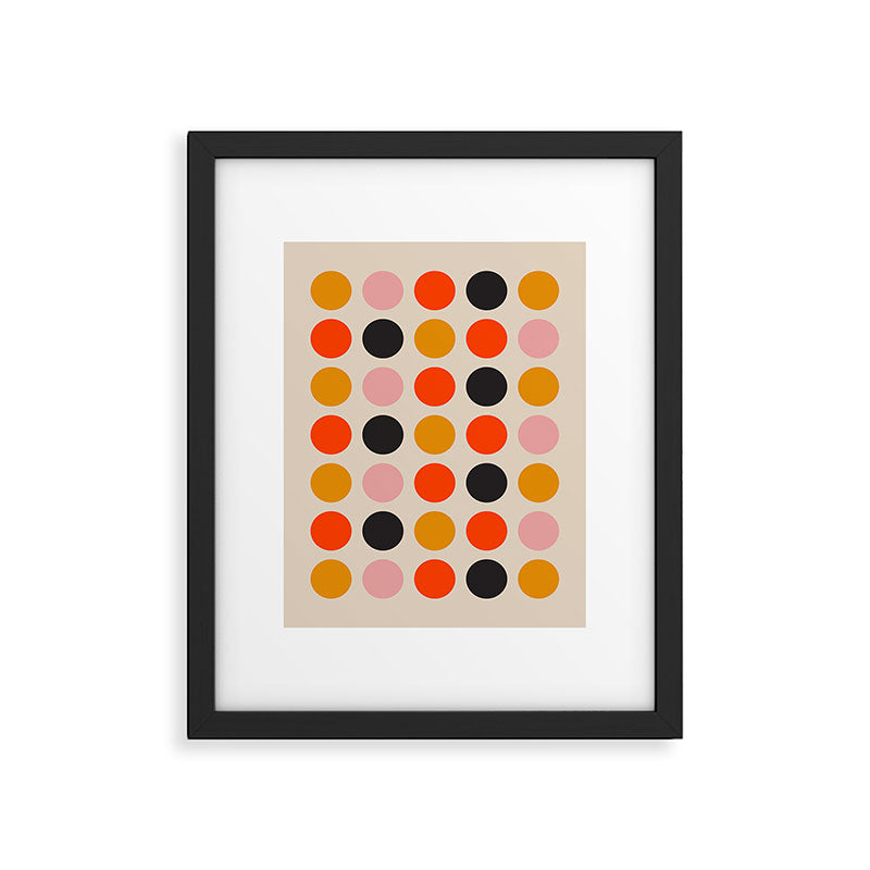 Retro Bauhaus Dots | 70s European Pattern Framed Art Print Gallery Image 4