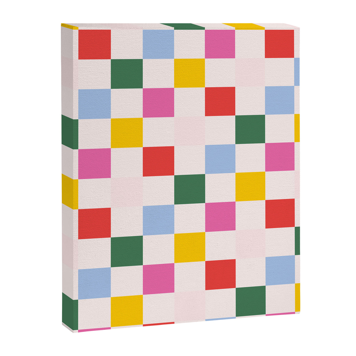 Retro Bauhaus Pattern | Abstract Shapes | Geometric Checks Canvas Print Gallery Image 6
