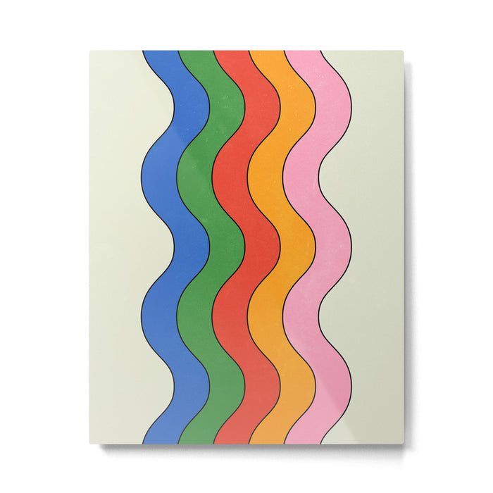 Retro Candy Waves Metal Print Gallery Image 1