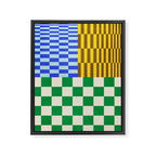 Retro Checkerboard Collage 02 Framed Canvas Print Gallery Image 6