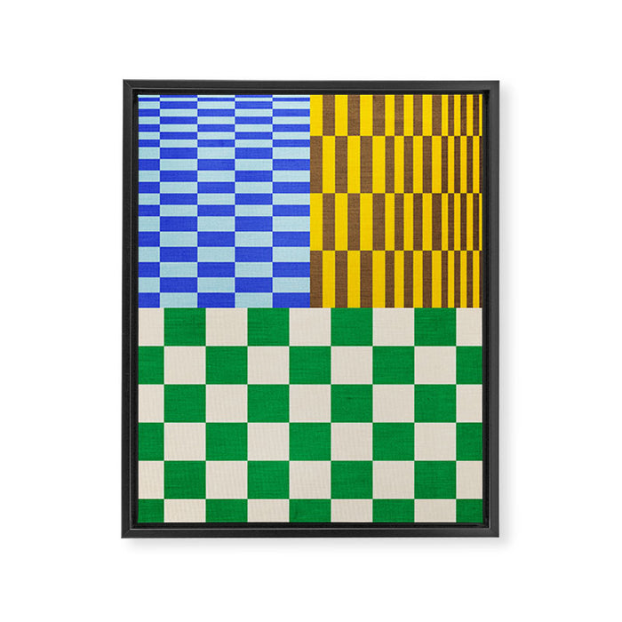 Retro Checkerboard Collage 02 Framed Canvas Print Gallery Image 1
