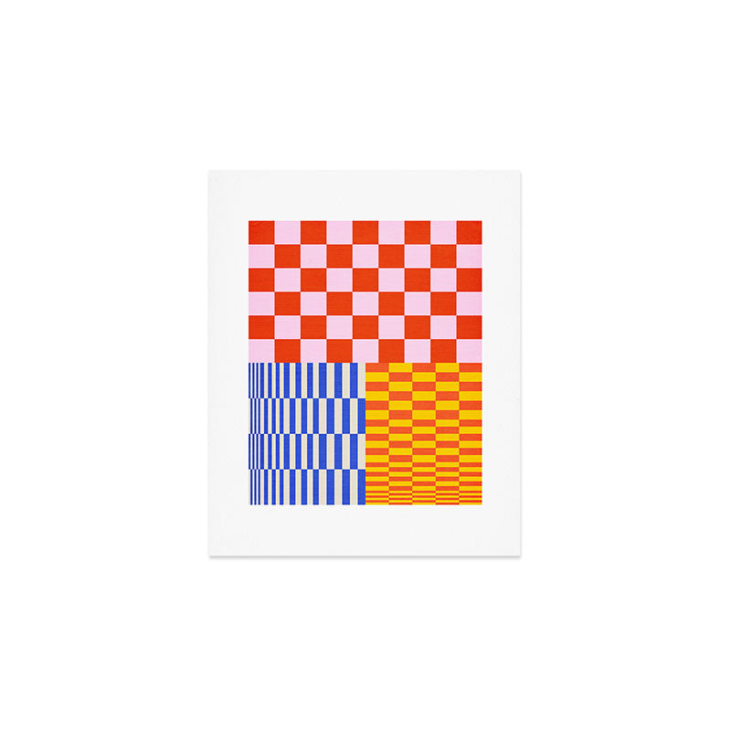 Retro Checkerboard Collage 03 Art Print Gallery Image 1