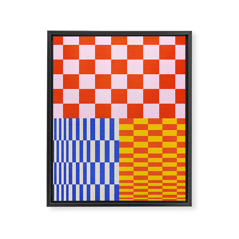 Retro Checkerboard Collage 03 Framed Canvas Print Gallery Image 6