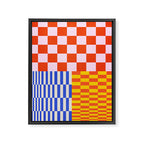 Retro Checkerboard Collage 03 Framed Canvas Print Gallery Image 6