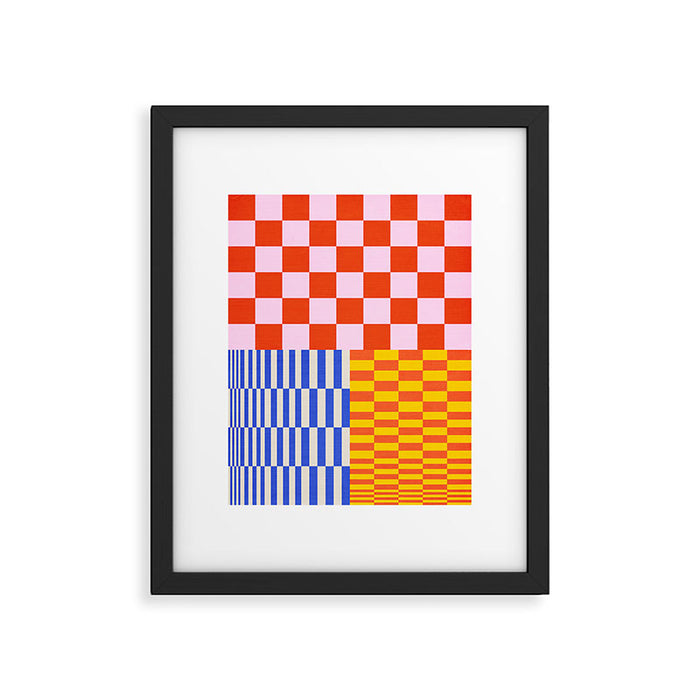 Retro Checkerboard Collage 03 Framed Art Print Gallery Image 1