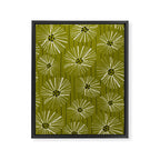 Retro Daisies: Musk Green Edition Framed Canvas Print Gallery Image 6