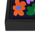 Retro Flowers: Midnight Black Edition Framed Canvas Print Gallery Image 3