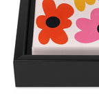 Retro Flowers: Pastel Edition Framed Canvas Print Gallery Image 3