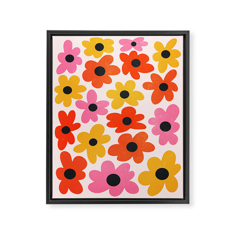 Retro Flowers: Pastel Edition Framed Canvas Print Gallery Image 6