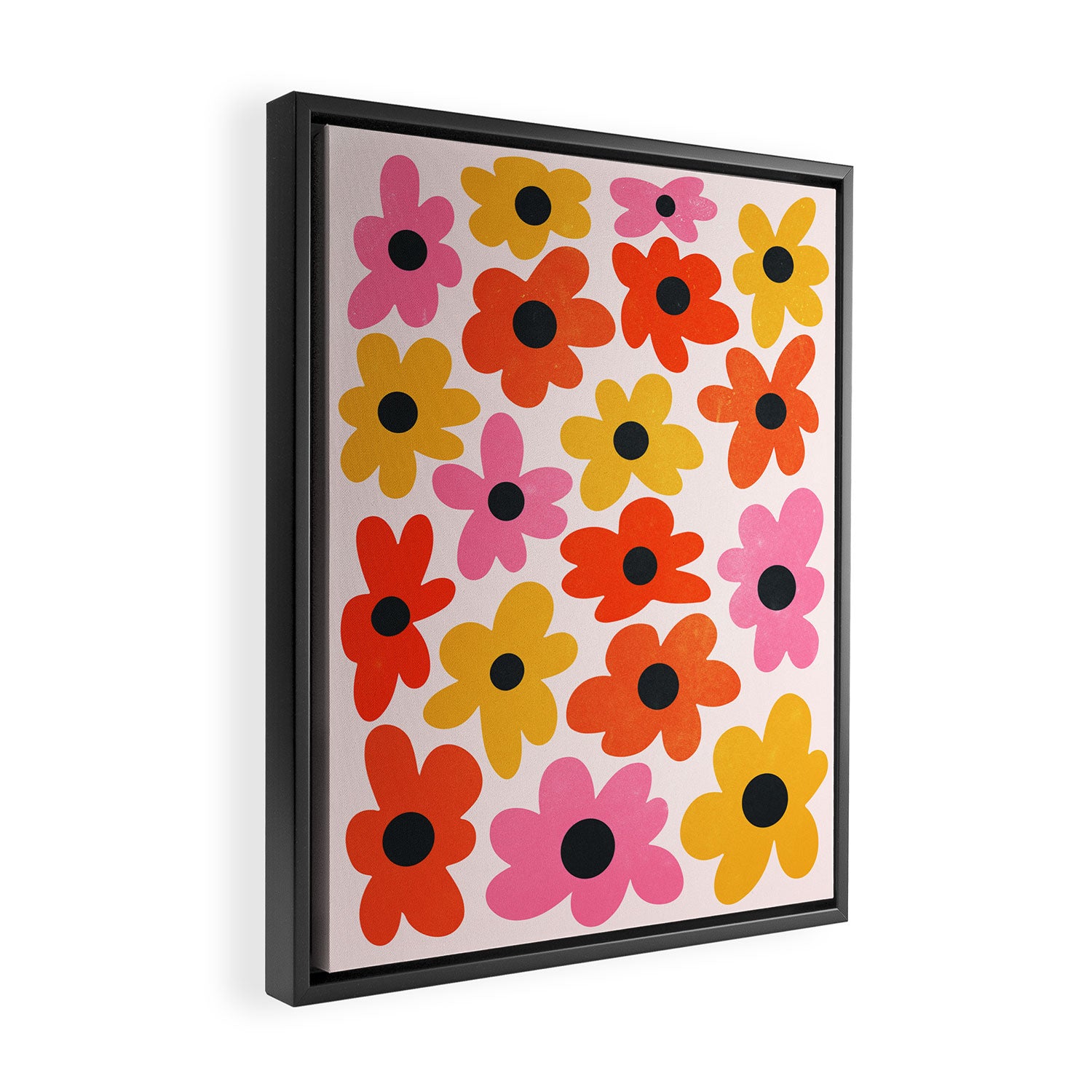 Retro Flowers: Pastel Edition Framed Canvas Print Gallery Image 2